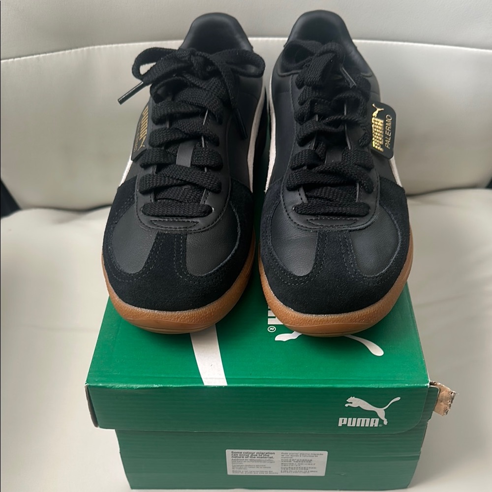 Puma Black and Gum Classic Sneakers